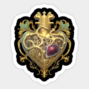 Golden Royal Heart Sticker